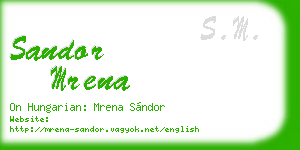 sandor mrena business card